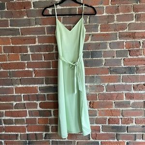 Abercrombie green satin tie dress